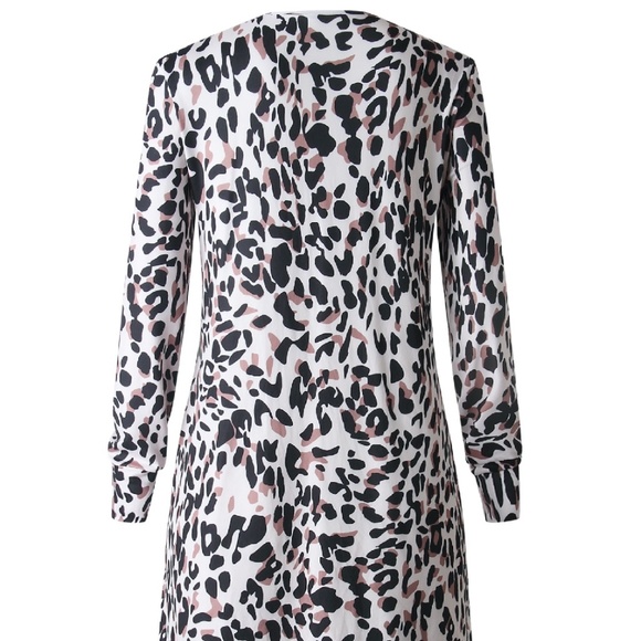 Cheetah Print Long Line Cardigan - Picture 6 of 8